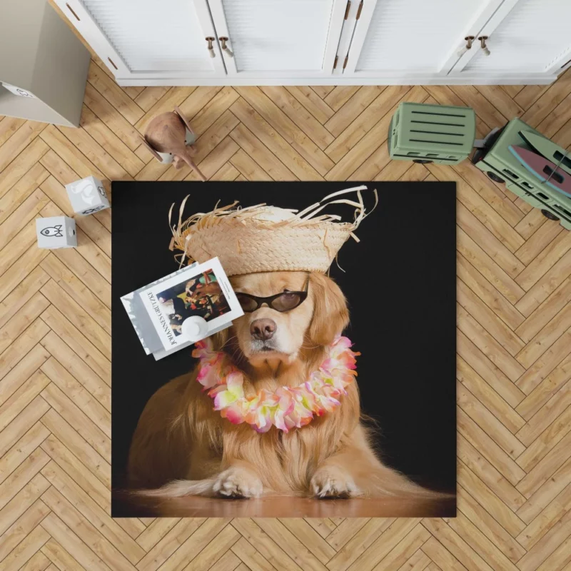 Golden Retriever Fun-Filled Day Sunny Moments Rug