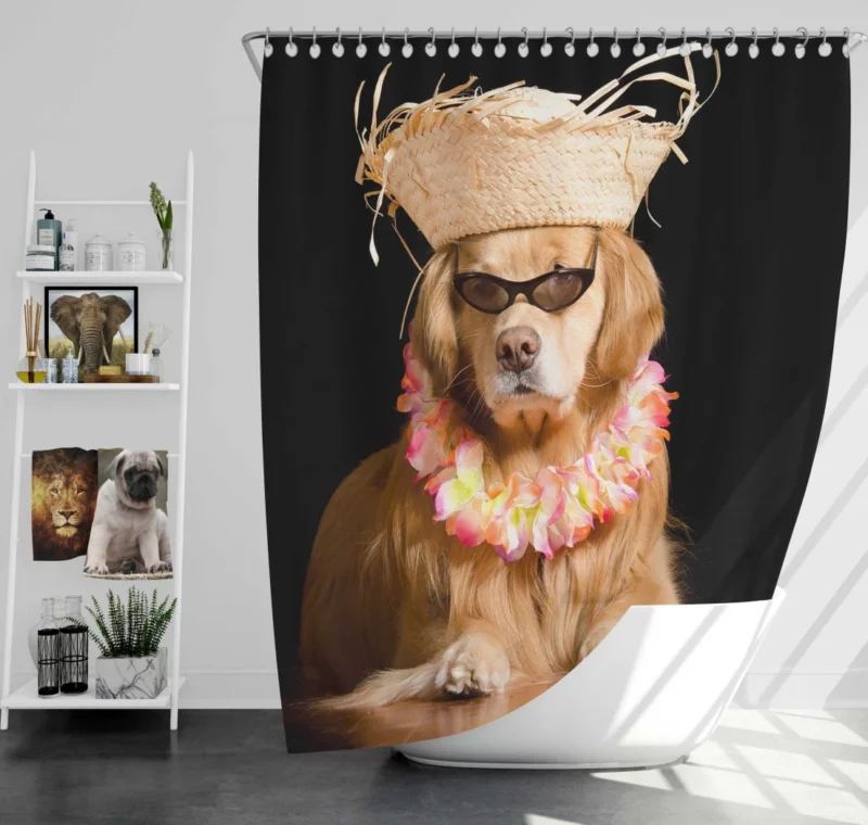 Golden Retriever Fun-Filled Day Sunny Moments Shower Curtain