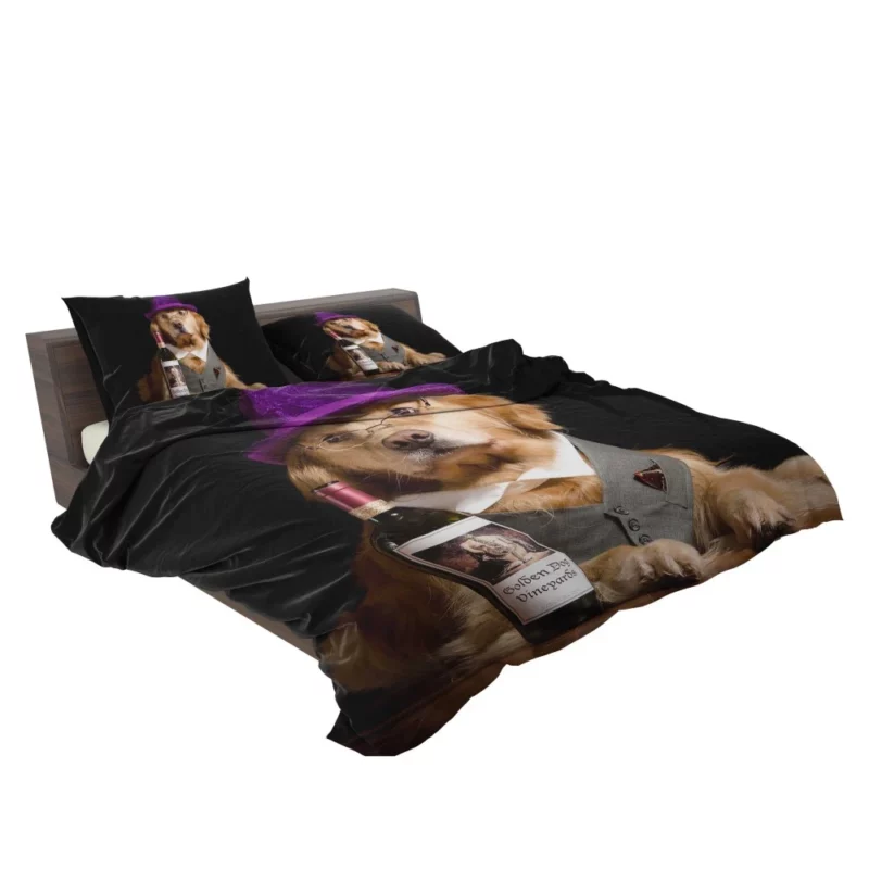 Golden Retriever Humorous Hat Moment Bedding Set 2