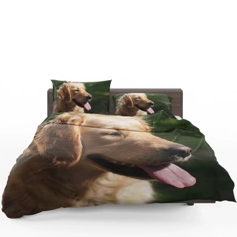 Golden Retriever Joyful Face Happiness Bedding Set