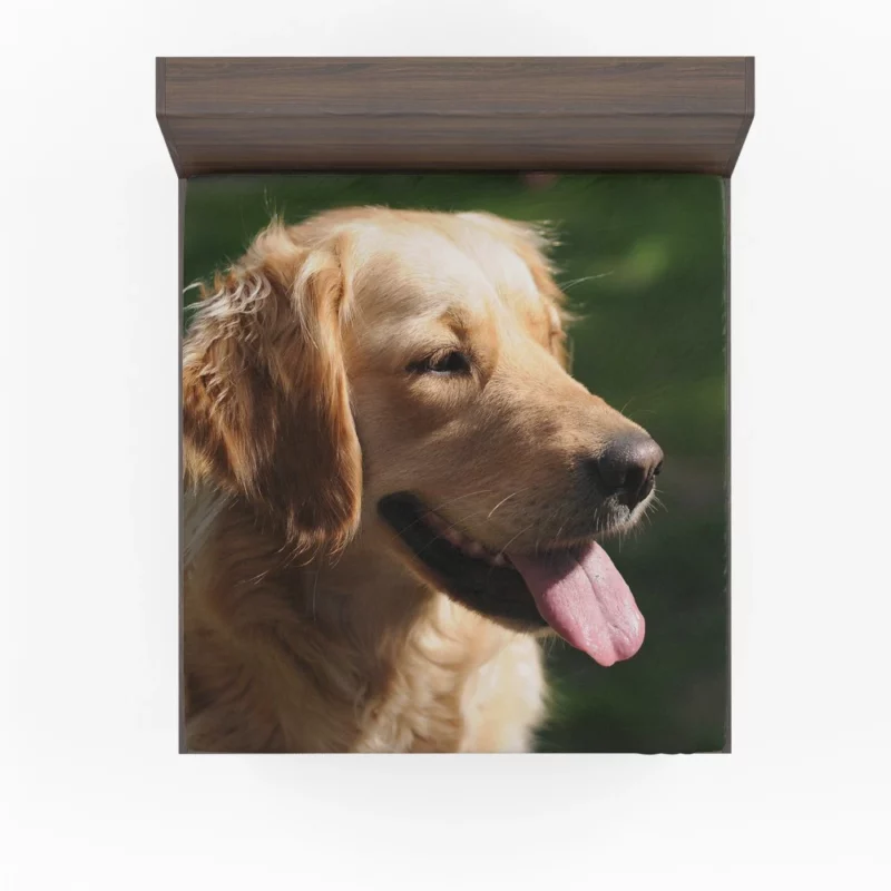 Golden Retriever Joyful Face Happiness Fitted Sheet 1