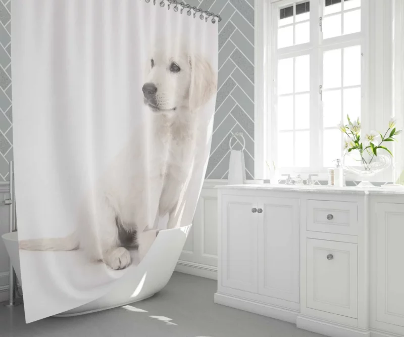 Golden Retriever Playful Presence Shower Curtain 1