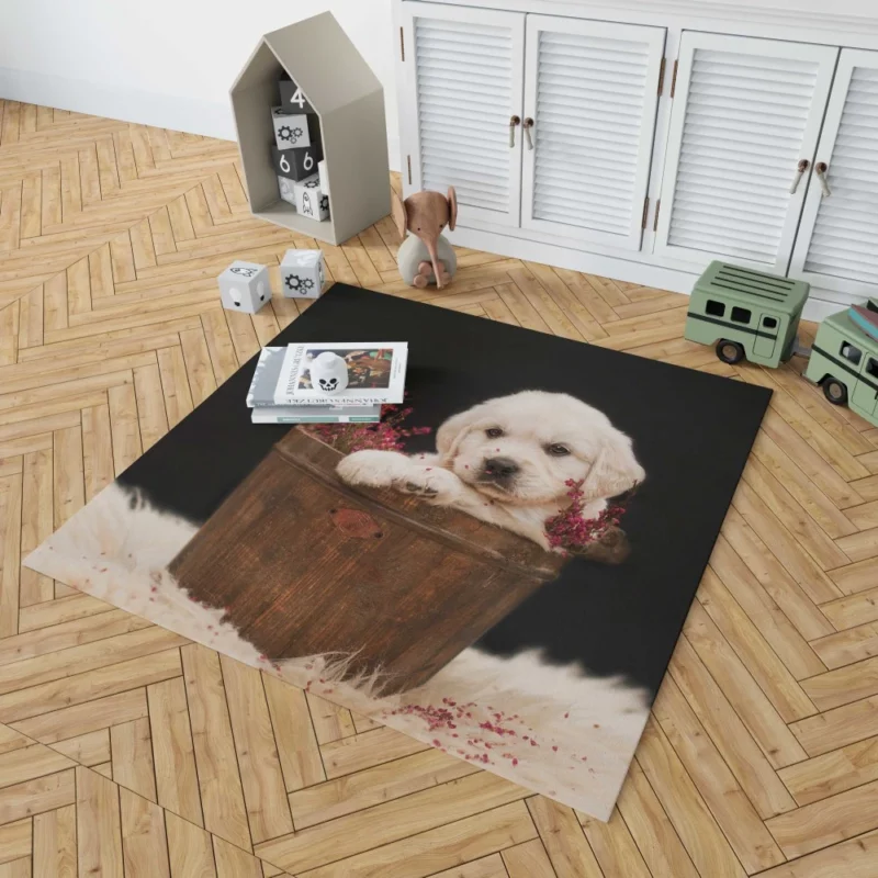 Golden Retriever Puppy Love Rug 1