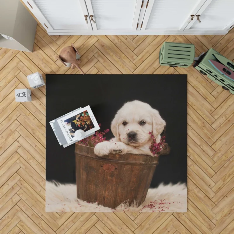 Golden Retriever Puppy Love Rug