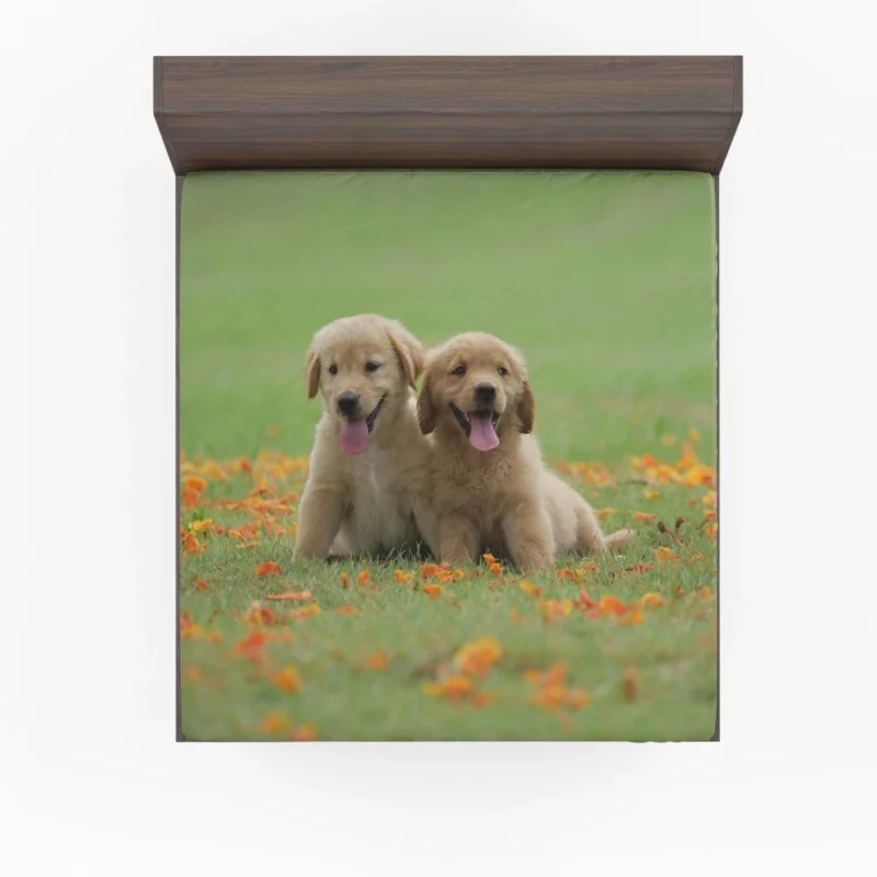 Golden Retriever Puppy Wholesome Charm Fitted Sheet 1