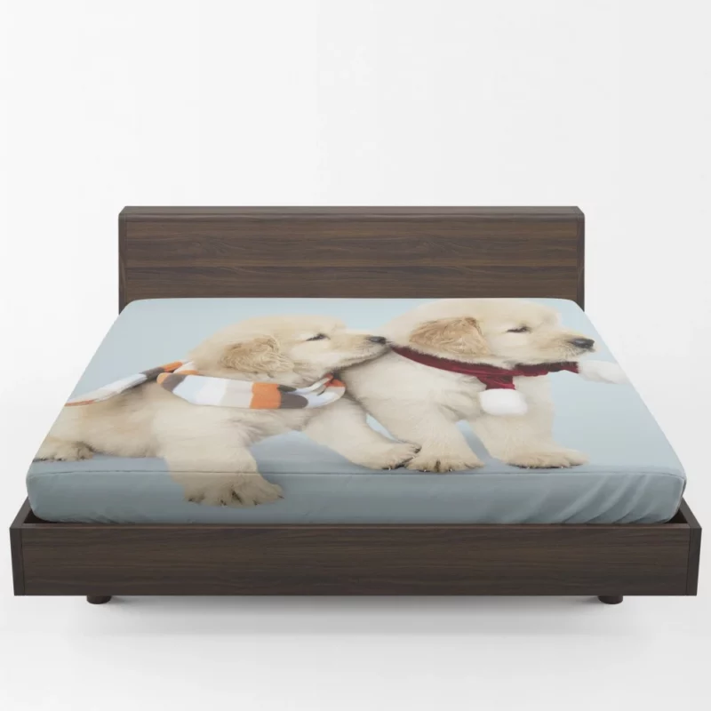 Golden Retriever Puppy Wholesome Joy Fitted Sheet