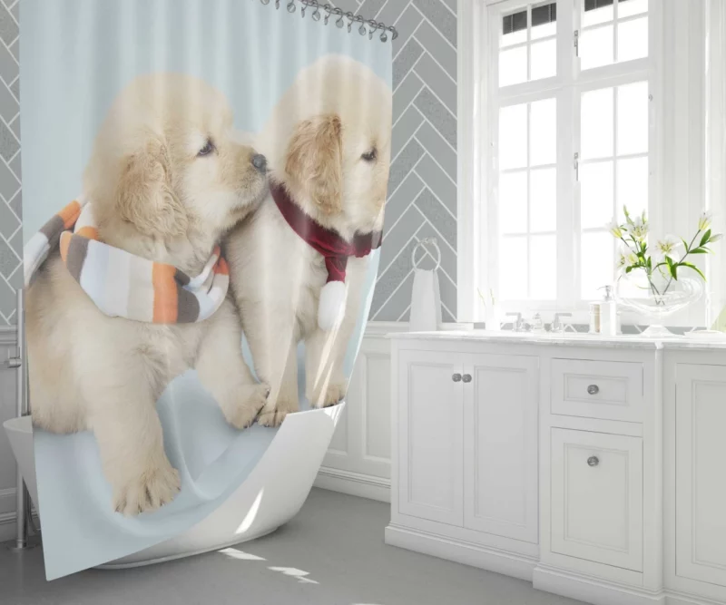 Golden Retriever Puppy Wholesome Joy Shower Curtain 1