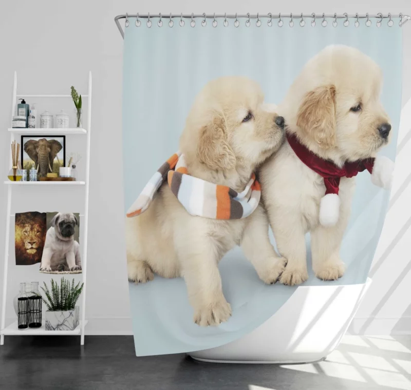 Golden Retriever Puppy Wholesome Joy Shower Curtain