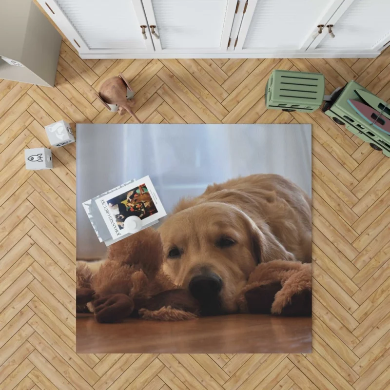 Golden Retriever Relaxed Pose Canine Serenity Rug