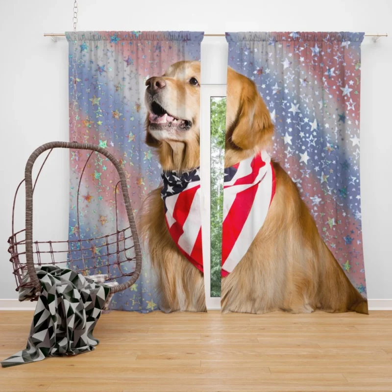 Golden Retriever Starry Essence Curtain