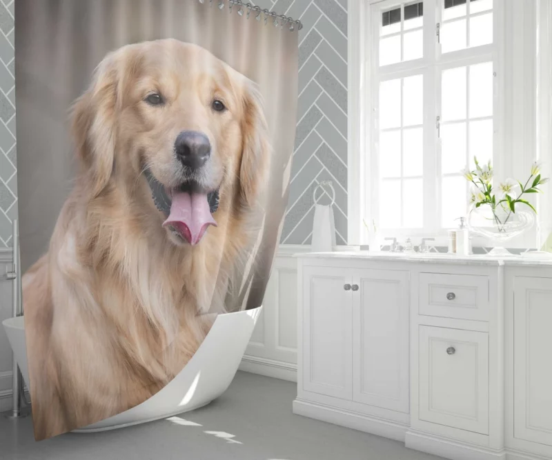 Golden Retriever Wholesome Essence Shower Curtain 1