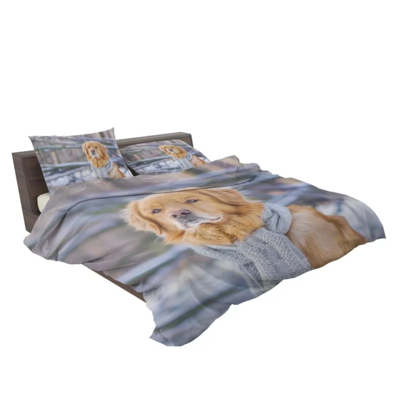 Golden Retriever Winter Warmth Bedding Set 2