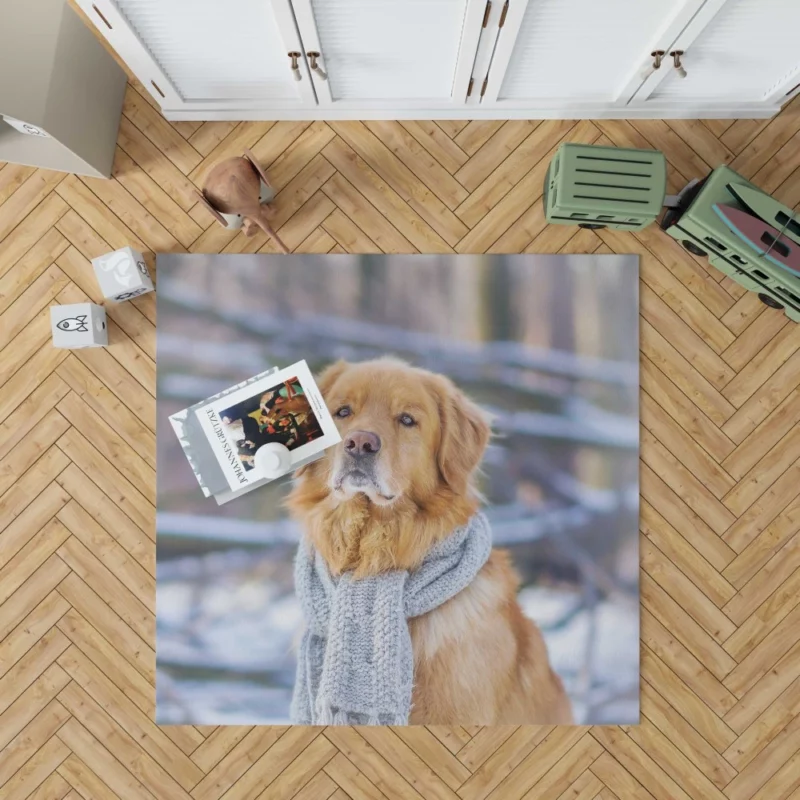 Golden Retriever Winter Warmth Rug