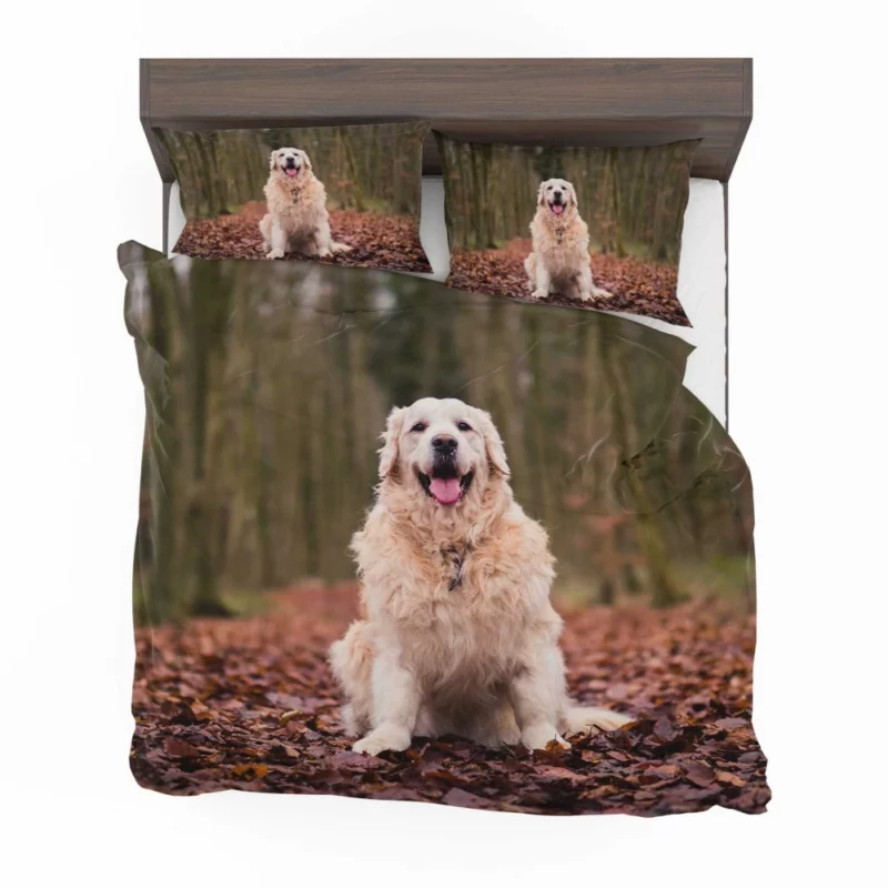 Golden Retriever in Forest Serenity Bedding Set 1