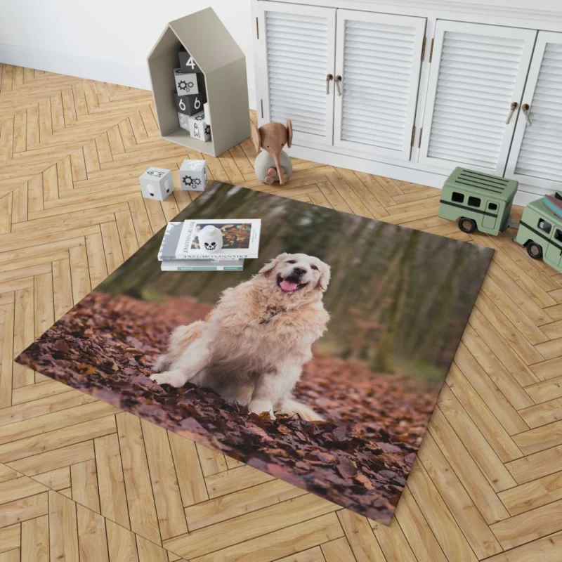 Golden Retriever in Forest Serenity Rug 1