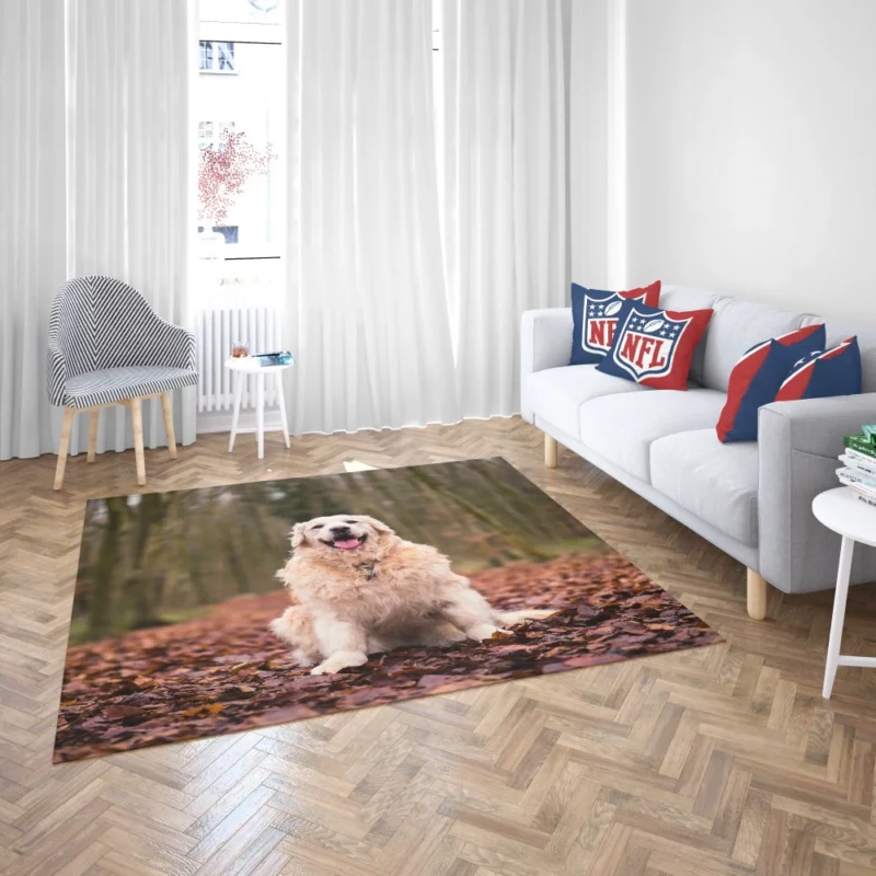 Golden Retriever in Forest Serenity Rug 2