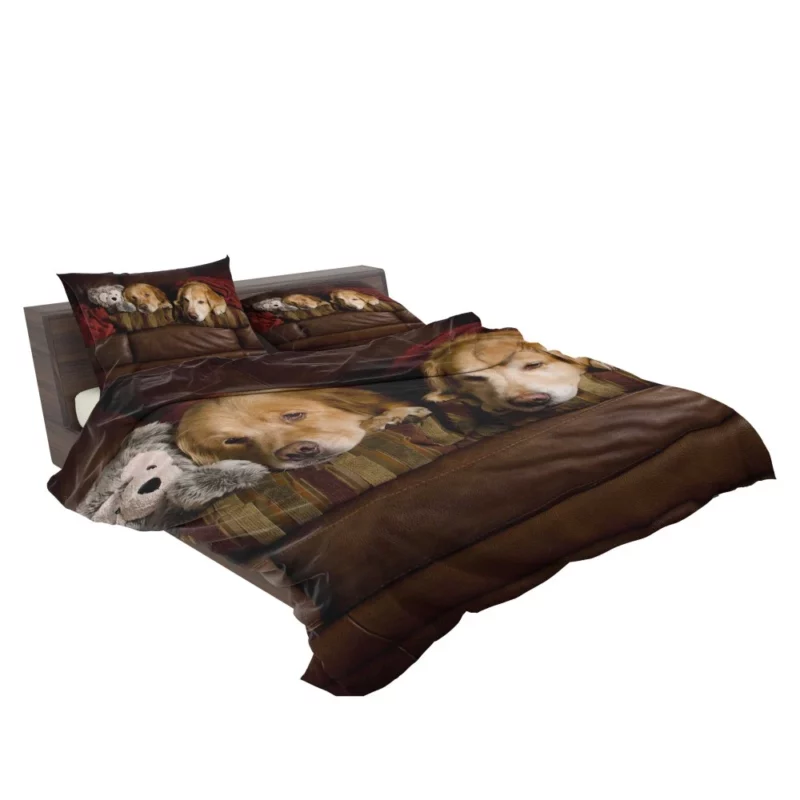 Golden Retrievers on Couch Furry Love Bedding Set 2