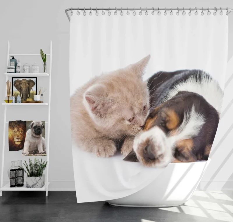 Goodnight Kiss Furry Bonding Bliss Shower Curtain