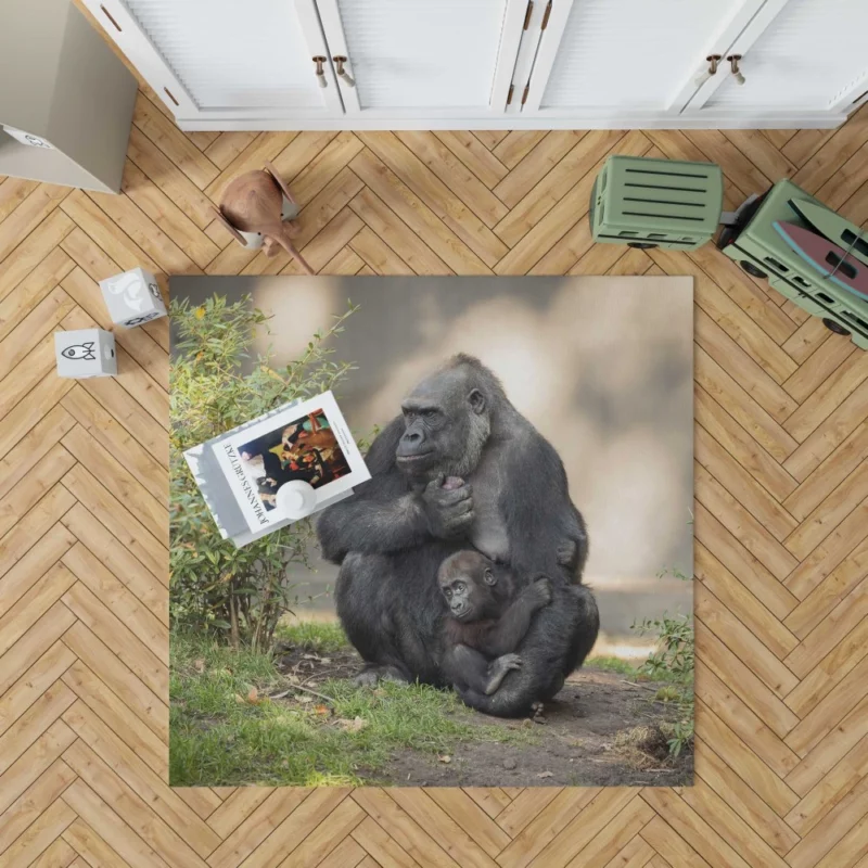 Gorilla Cub Innocent Wonder Primate Amazement Rug