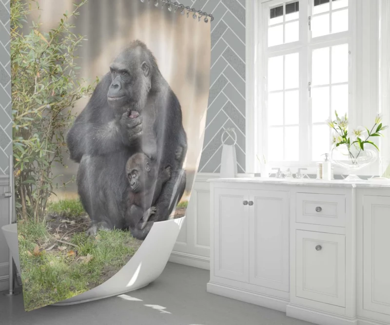 Gorilla Cub Innocent Wonder Primate Amazement Shower Curtain 1