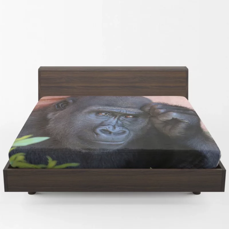 Gorilla Wise Eyes Primate Introspection Fitted Sheet