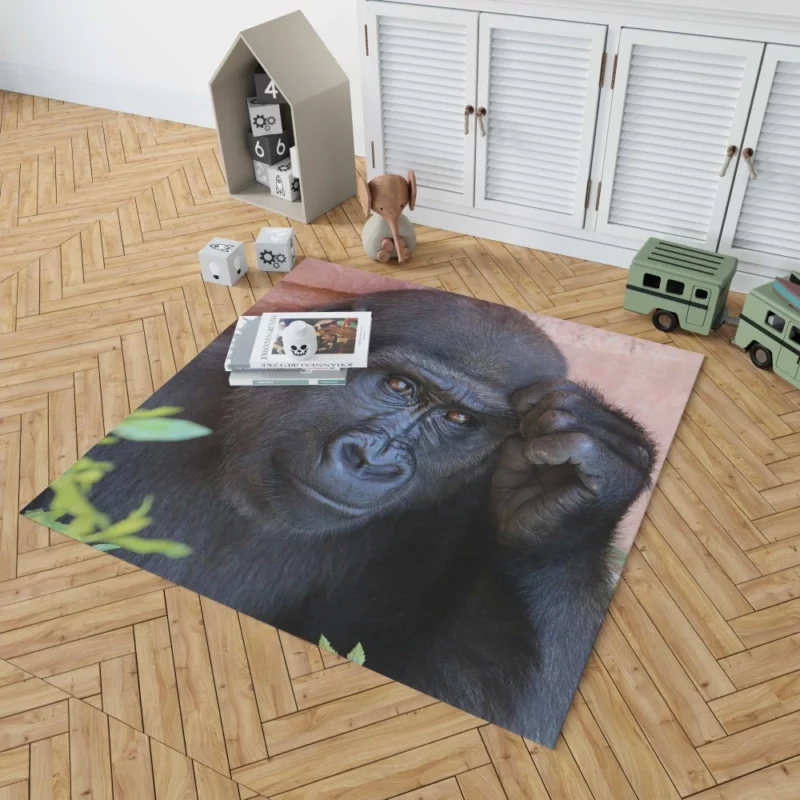 Gorilla Wise Eyes Primate Introspection Rug 1