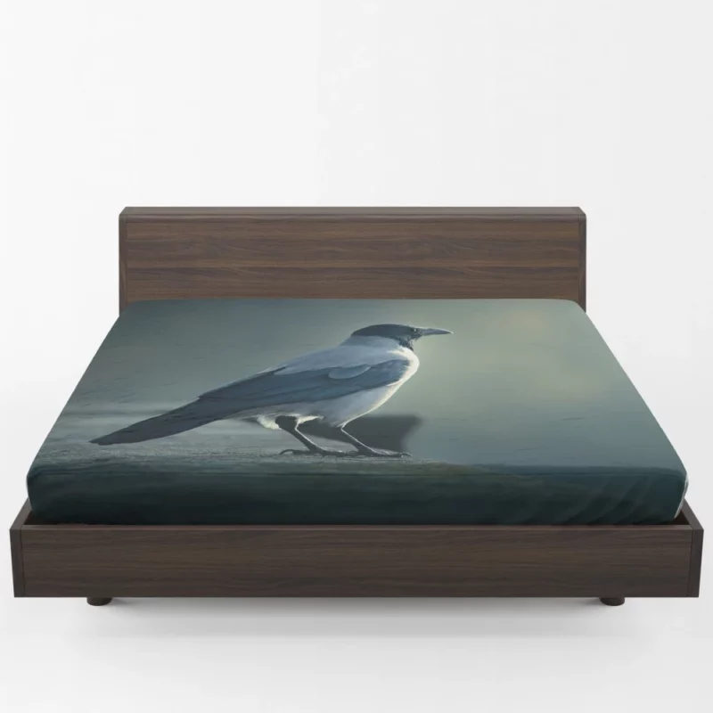 Graceful Bird in Natural Habitat Fitted Sheet