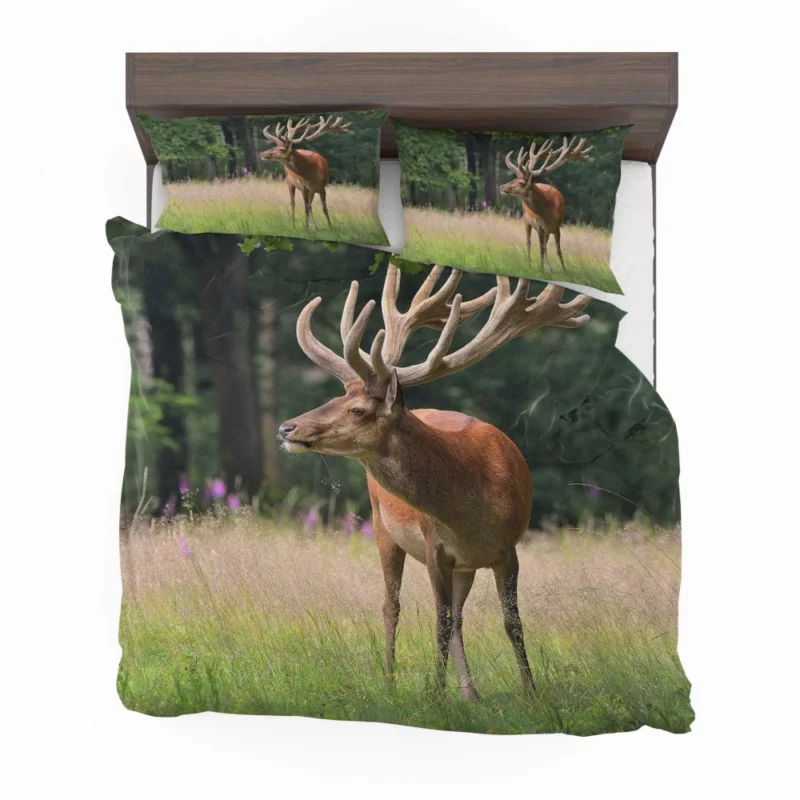 Graceful Deer Amidst Nature Beauty Bedding Set 1