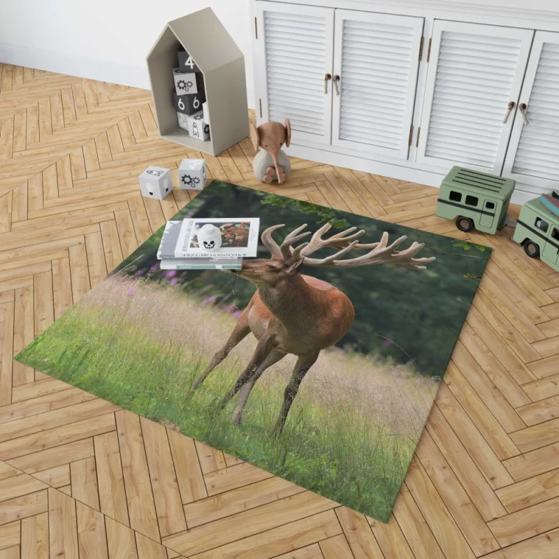 Graceful Deer Amidst Nature Beauty Rug 1