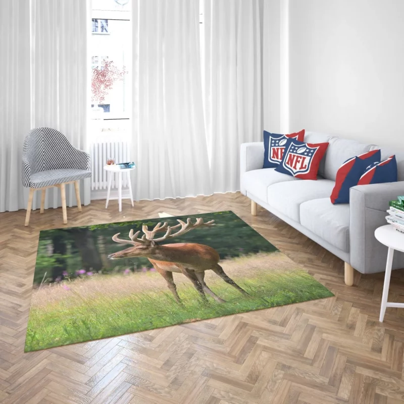 Graceful Deer Amidst Nature Beauty Rug 2