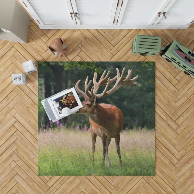 Graceful Deer Amidst Nature Beauty Rug