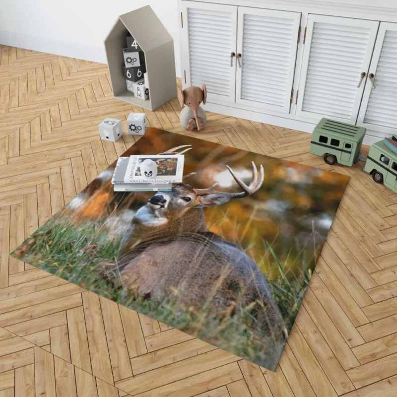 Graceful Deer Beauty in Motion Rug 1