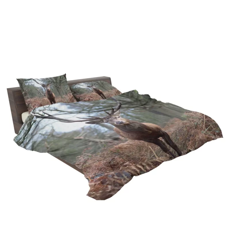 Graceful Deer Fall Stance Wilderness Elegance Bedding Set 2