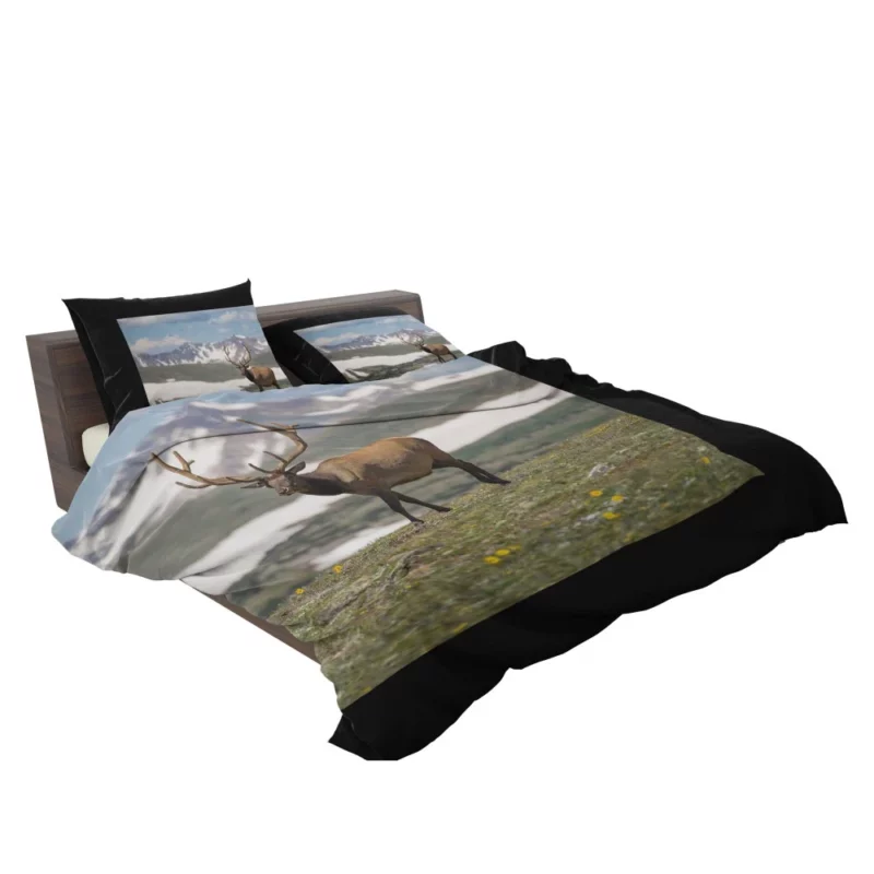 Graceful Deer in Serene Landscape Bedding Set 2