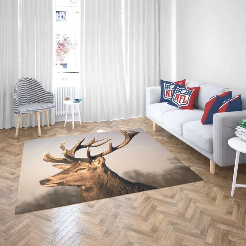 Graceful Deer in the Wild Silent Beauty Rug 2