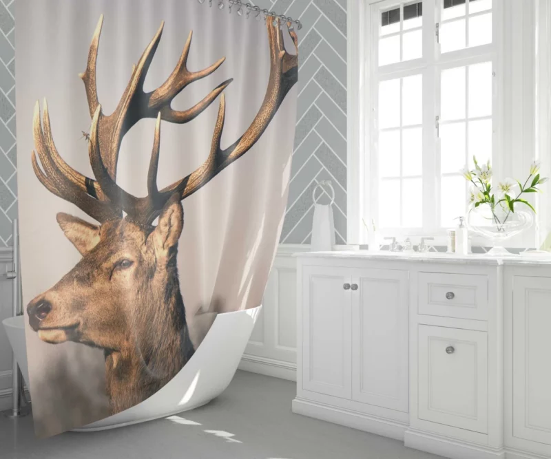 Graceful Deer in the Wild Silent Beauty Shower Curtain 1