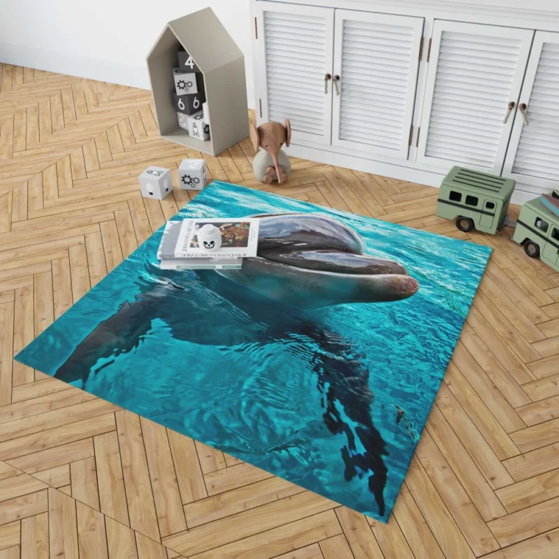 Graceful Dolphin Aquatic Elegance Rug 1