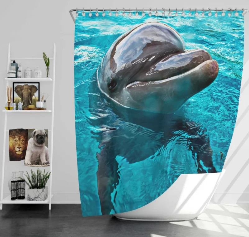 Graceful Dolphin Aquatic Elegance Shower Curtain