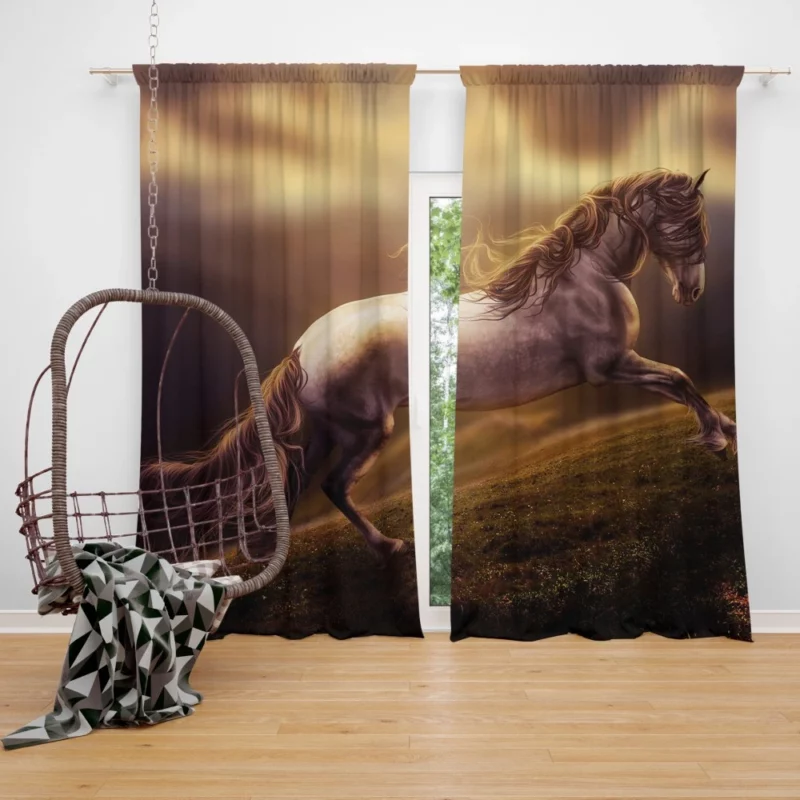 Graceful Elegance Majestic Horse Charm Curtain