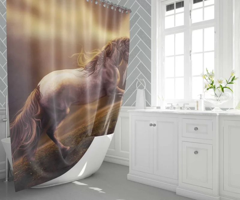 Graceful Elegance Majestic Horse Charm Shower Curtain 1