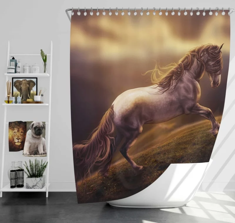 Graceful Elegance Majestic Horse Charm Shower Curtain