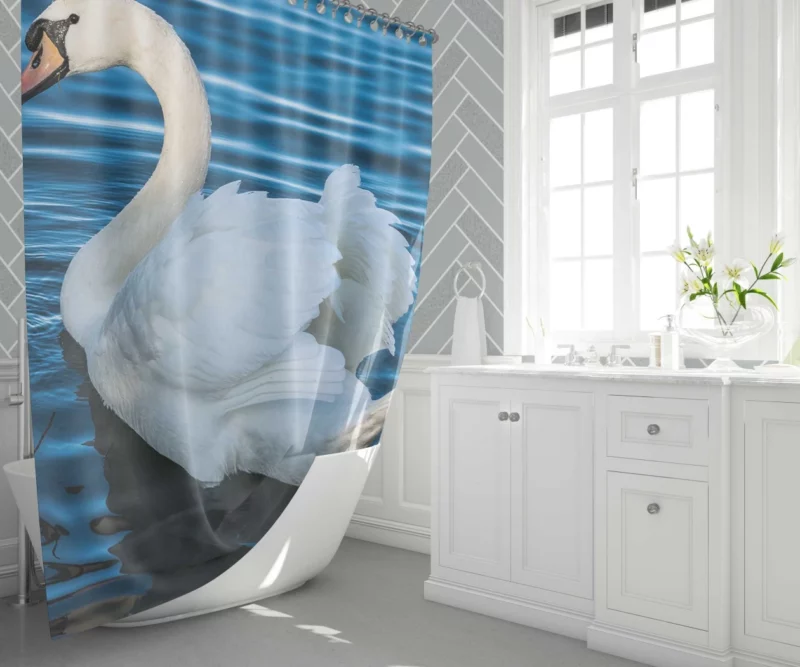 Graceful Elegance Mute Swan Shower Curtain 1