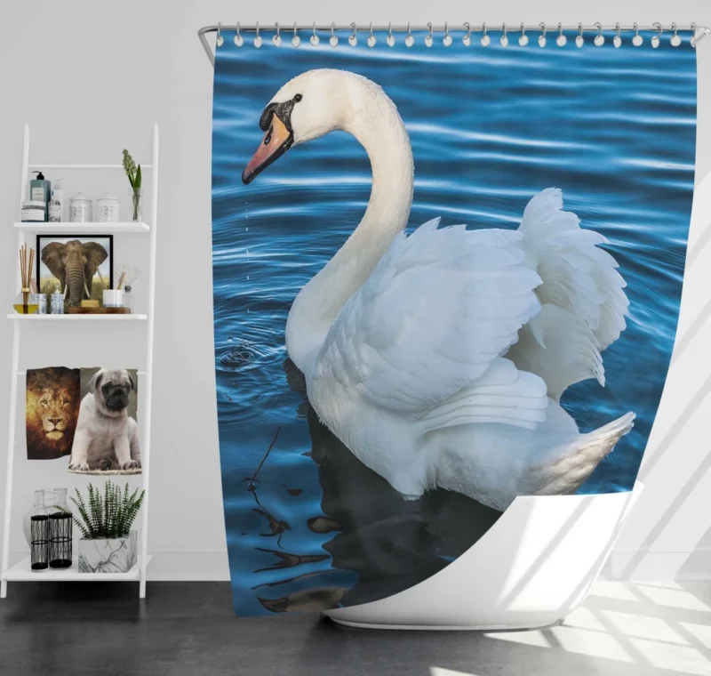 Graceful Elegance Mute Swan Shower Curtain