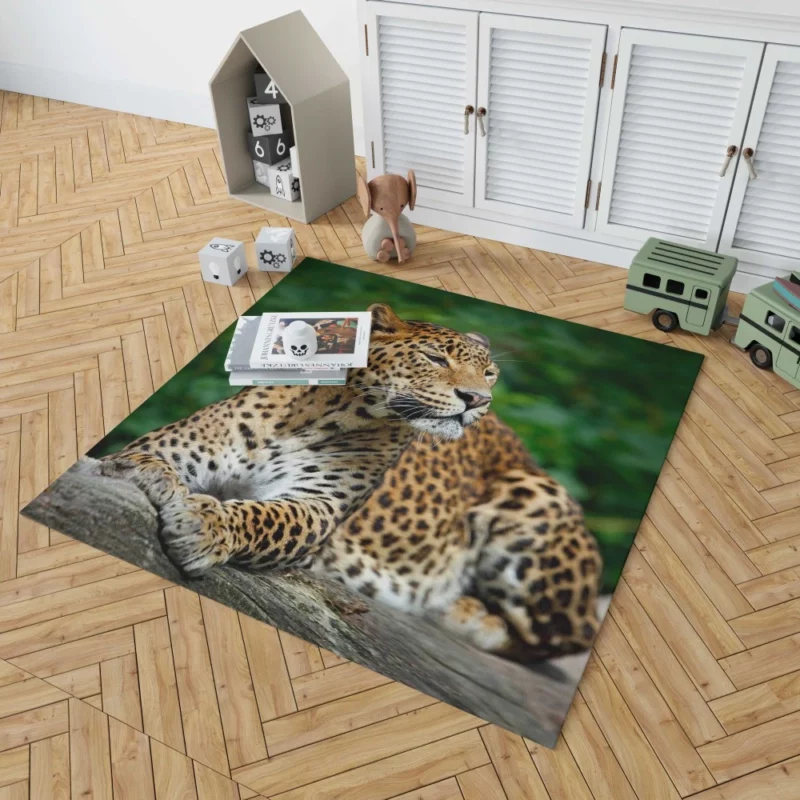 Graceful Leopard Wilderness Charm Rug 1