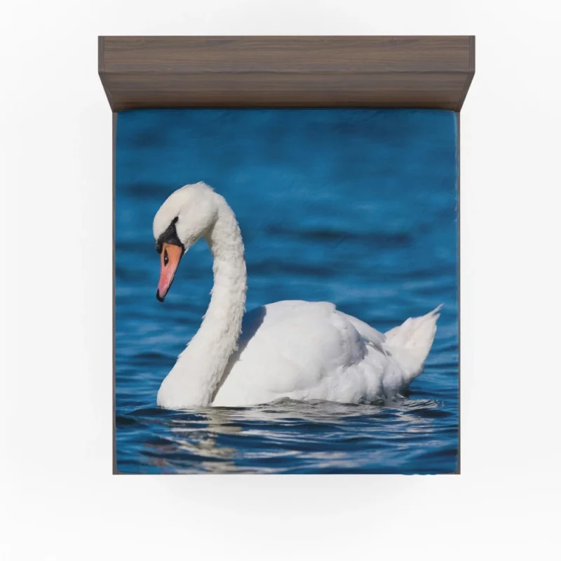 Graceful Waters Elegance of the Mute Swan Fitted Sheet 1