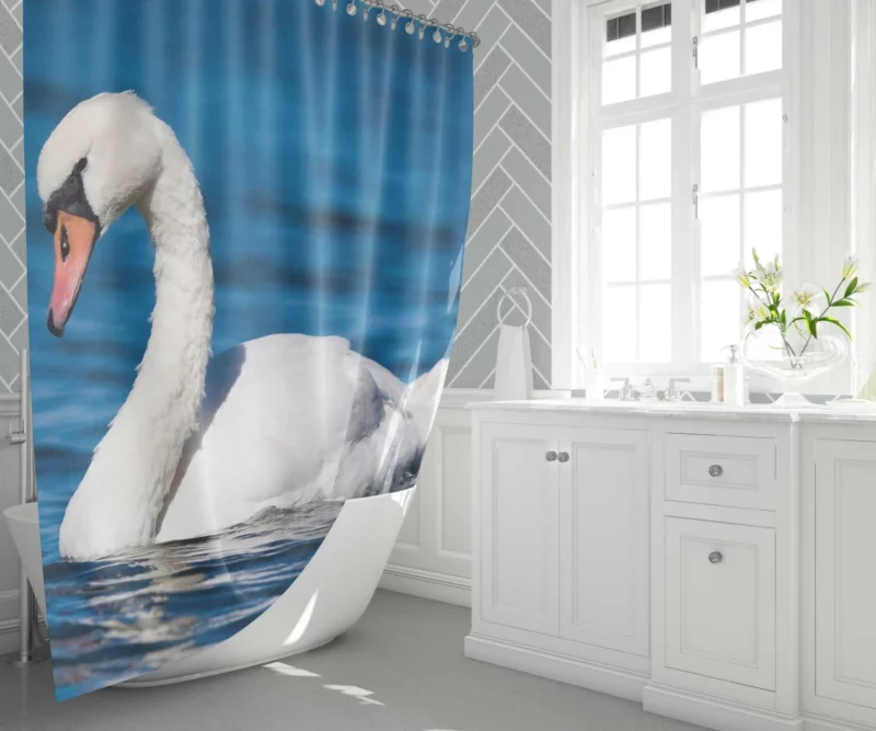 Graceful Waters Elegance of the Mute Swan Shower Curtain 1