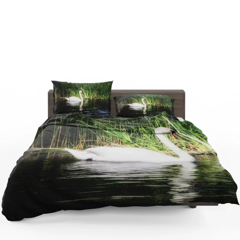 Graceful Waters Elegance of the Swan Bedding Set