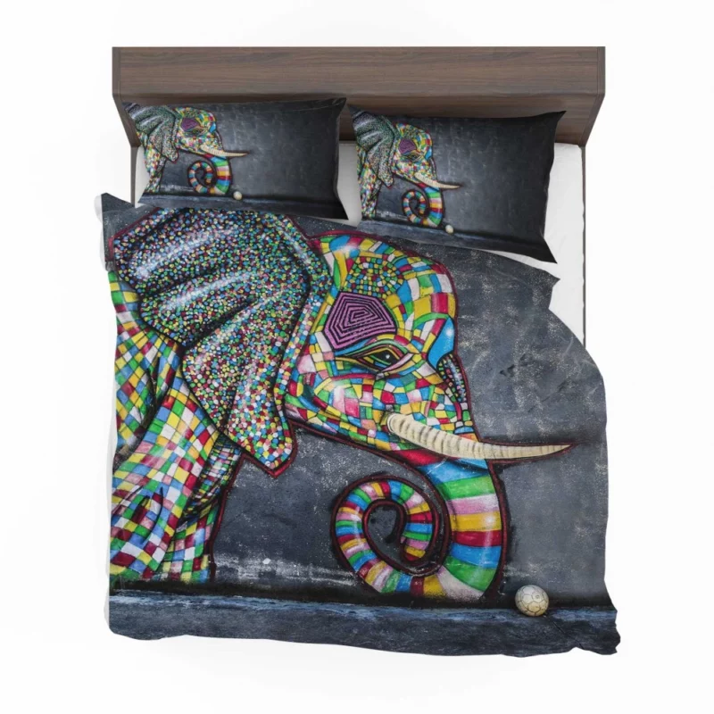 Graffiti Artistry Elephants at Play Bedding Set 1