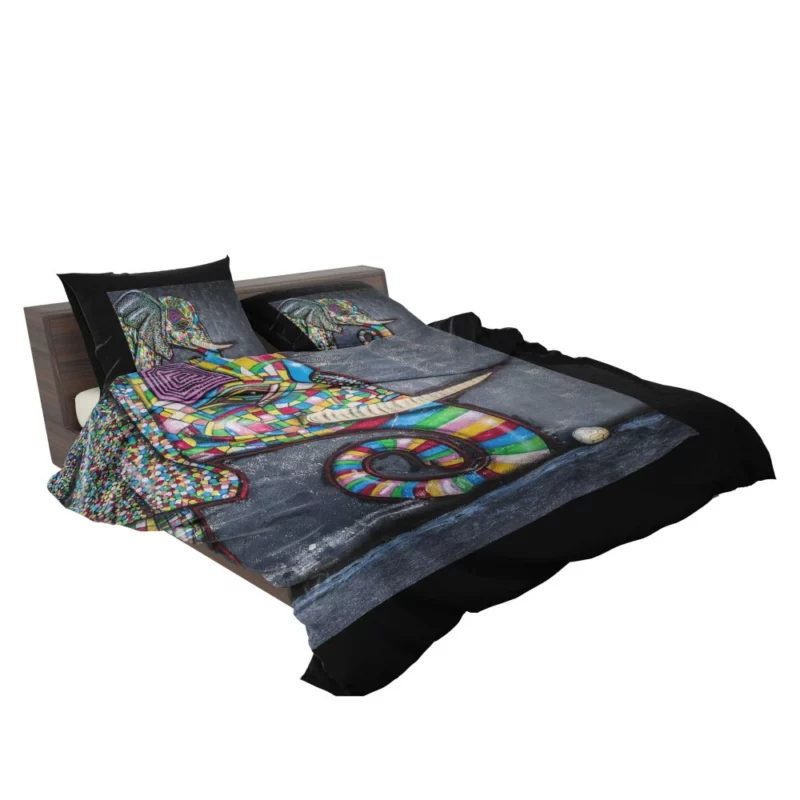 Graffiti Artistry Elephants at Play Bedding Set 2