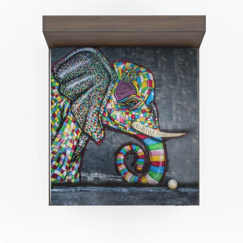 Graffiti Artistry Elephants at Play Fitted Sheet 1